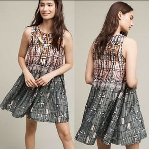 Anthropologie Preeti S Kapoor Pascale Pleated Swing Dress SzXS NWOT